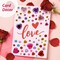 Wrapables 327pcs Acrylic Self Adhesive Crystal Rhinestone Gem Stickers, DIY, Arts & Crafts Supplies (3 sheets), Hearts